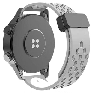 适用Google谷歌pixel watch4/3双色硅胶表带Pixel watch123折叠磁吸扣腕带41表带45mm运动高级感替换带可调节