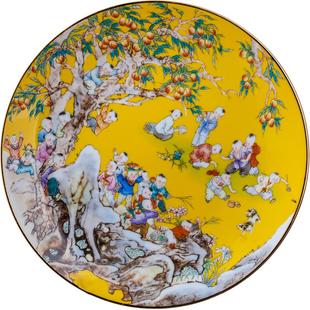 景德镇2023新款骨瓷家用浅盘单个陶瓷平盘装菜碟子8英寸描金碟子