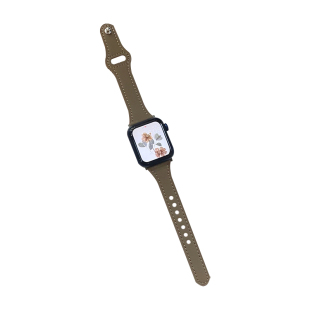 静静的表带细真皮小蛮腰适用于苹果applwatch978代6543SE焦糖奶茶