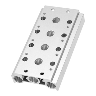 4V210-08电磁阀底座 汇流板/汇流排/连接板/阀板 2位-20位全规格