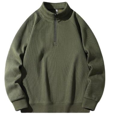 啄木鸟宽松半开襟拉链纯色卫衣男