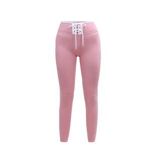 一乐女子力月中影 抗菌莱卡夹条瑜伽裤无Y字尴尬线训练运动裤女