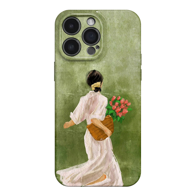 花束佳人 适用苹果iphone17手机壳华为pura70小米15荣耀x50红米k80高级感小众vivox200软opporeno15一加ACE5