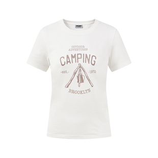 PONY波尼1972夏季新款女子透气亲肤户外运动T恤休闲短袖252W2AT09