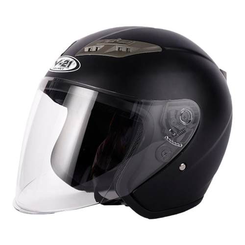 V21电动电瓶头盔灰男女士款四季通用T02半盔秋冬季保暖轻便安全帽