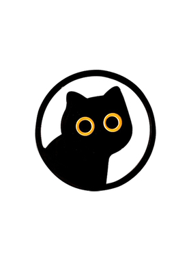 emo原创小黑猫蹲蹲猫胸针创意可爱卡通徽章宠物文创礼品男女配饰