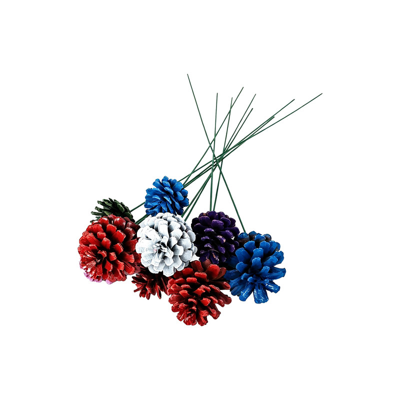 彩色松果花束摆件插花手作配材
