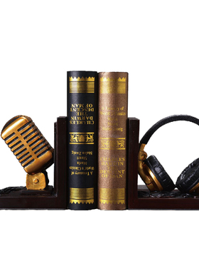 创意耳机欧式风卧室复古摆设书挡