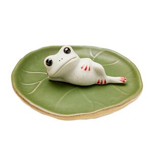 六品堂镇纸笔搁镇尺书法专用文房四宝创意躺平蛙陶瓷压纸石压书多功能笔山学生初学者毛笔字压条摆件墨汁墨碟