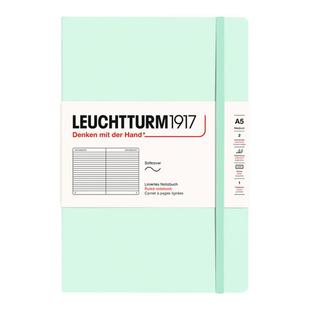 德国灯塔LEUCHTTURM1917中开经典A5软封手帐笔记本子记事本商务办公横线空白彩色简约软皮书多巴胺色软面抄