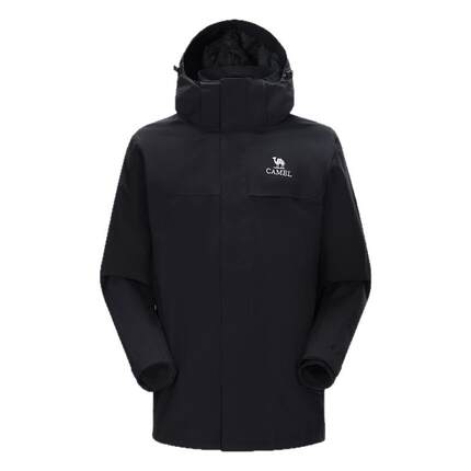 骆驼男装户外冲锋衣徒步三防夹克外套防暴雨三合一内胆登山服秋冬