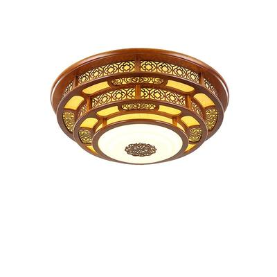 圆形实木吸顶灯新中式吸顶灯