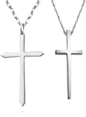 十字架吊坠男女款纯银一对刻字