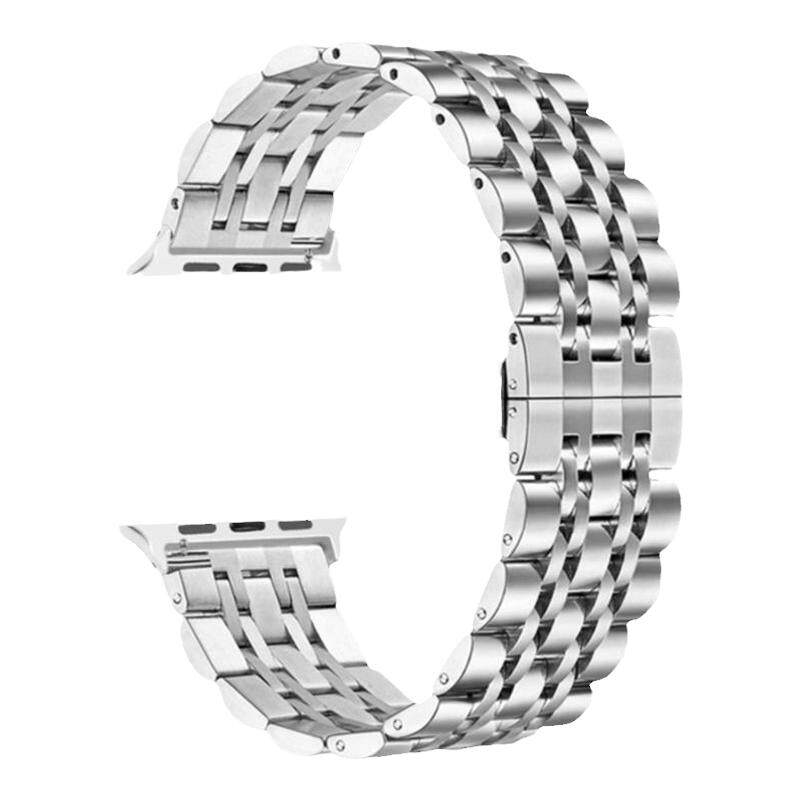 适用苹果iwatch ultra2/3手表带S11/10链式9不锈钢8腕表带applewatch 7/se小众6创意5高级感金属4三珠男表链