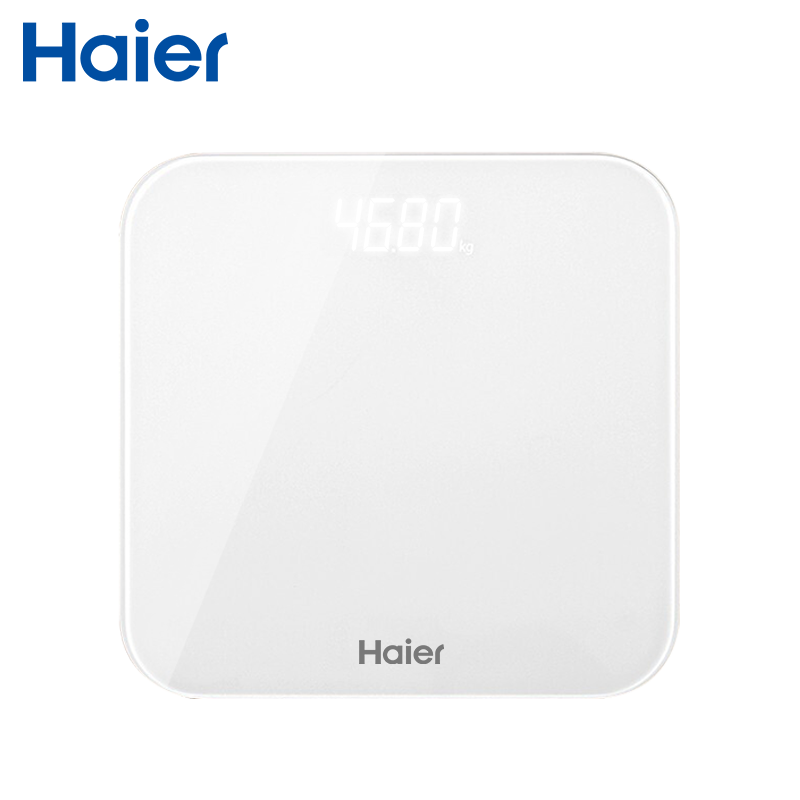 海尔充电款体重秤电子称家用小型精准耐用体脂秤测体脂女生宿舍人体秤高精度称重计