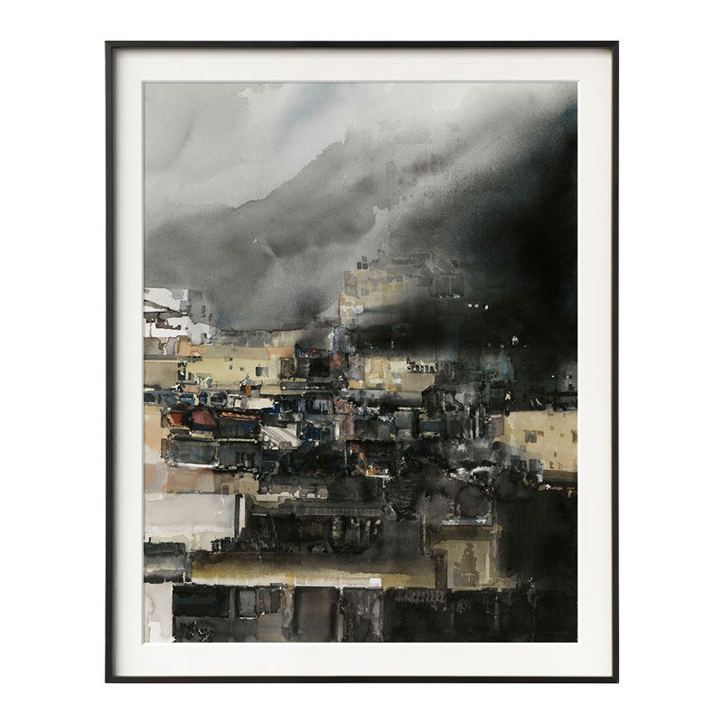 不够艺术 瑞典画家Lars Lerin水墨风景装饰画城市印象建筑挂画