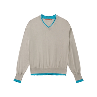 COMMXN·丝棉宽松针织衫日常休闲百搭V领毛衣2026春季新款女装