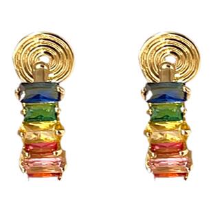 GMI彩色锆石蚊香盘耳夹女轻奢高级感小众设计无耳洞耳环耳饰耳圈