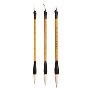 李小平淳安堂毛笔 柔宜 行楷隶书书法绘画写意花鸟兼毫毛笔大中小套装大师级羊兼毫毛笔初学者练习培训可用