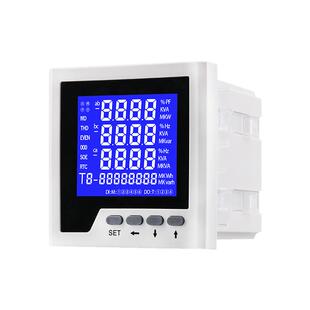 智能三相液晶多功能电力仪表 数显电压电流功率有功计量表485通讯