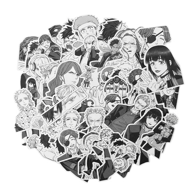 防风铃漫画黑白装饰贴纸