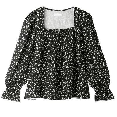 snidel印花泡泡袖宽松居家睡衣