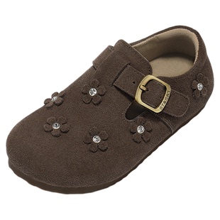 星期六童鞋勃肯鞋女童2025新款秋季一脚蹬花朵休闲防滑软底单鞋