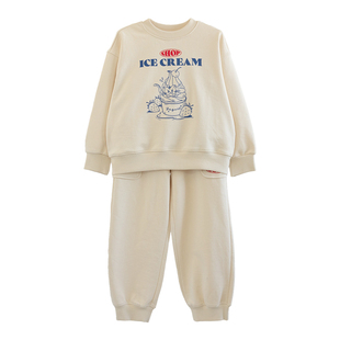 ILOVEJ韩国童装2026春季女童运动两件套装纯棉卫衣运动裤/JXSSE03