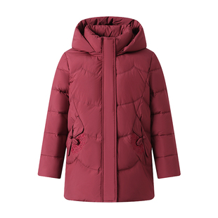雅鹿羽绒服女中长款妈妈装2025冬季新款中老年加厚白鸭绒宽松外套