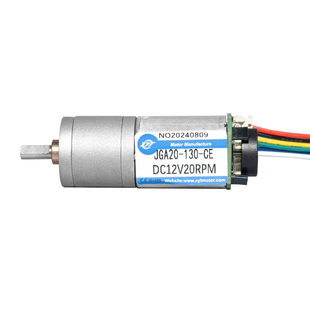 JGA20-130微型直流减速电机正反转调速马达12v24v带编码器测速