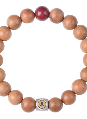 天然老桃木手串女款十二生肖本命佛s925纯银转运珠男桃木手链佛珠