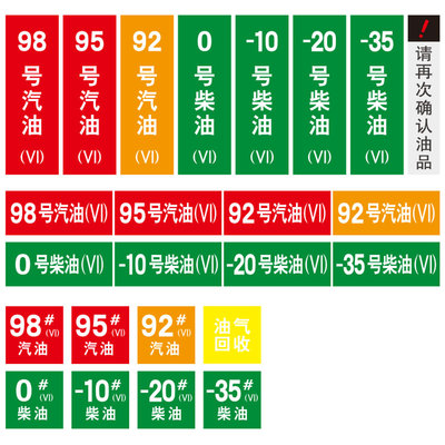 加油机磁性油品标识牌国六