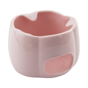 暖茶温茶炉蜡烛加热底座粉色捏花玻璃公道杯温茶器茶壶煮茶炉套装