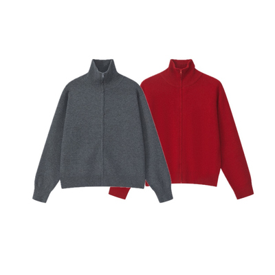 Tastemaker 拉链开衫羊毛毛衣松弛慵懒优雅舒适温暖