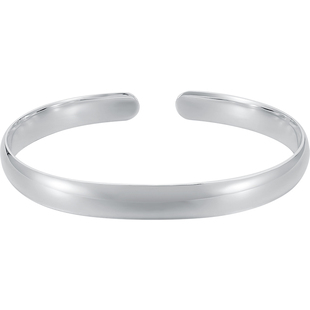 顺庆银楼S9999纯银手镯贵妃足银镯子光面简约款新中式新年礼物