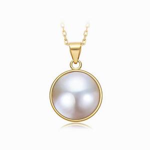 天然海水马贝珍珠S925银吊坠耳钉复古高级小香风锁骨链气质女礼物