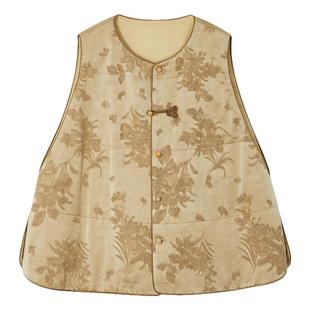 布小匠原创设计高级提花夹棉圆领马夹女款2025新款新中式国风马甲