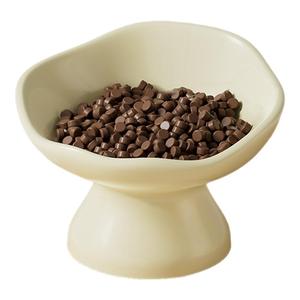 陶瓷猫碗大口径斜口高脚防打翻