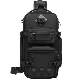 胸包男新款斜挎包大容量多口袋工具平板包包潮牌单肩包男士胸前包