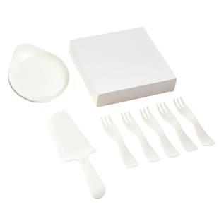 生日蛋糕刀叉盘蜡烛套装定制logo一次性餐具餐盘包装盒四合一组合