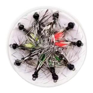 花斑毒蚊飞蝇钩 蓑羽毛钩假饵 飞钓微物路亚溪流小鱼马口白条