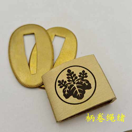 黄铜雕刻图案刀夹五七桐纹刀镞有2片切羽日式刀夹3.2V型通用