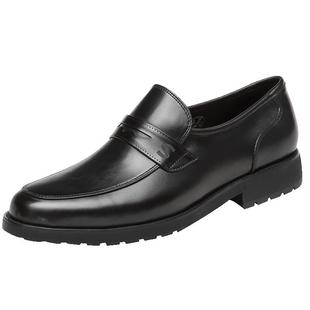 沙驰男鞋青年足底按摩柱设计弹软减震黑色真皮正品商务休闲皮鞋