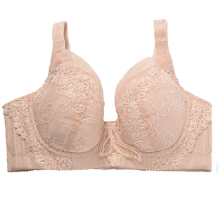 内衣女有钢圈超薄款大码胖mm大胸显小文胸聚拢全罩杯收副乳无海绵