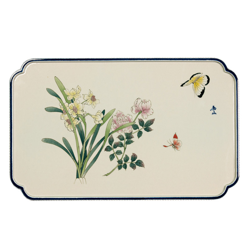 圣山手绘五彩仿古风功夫茶台