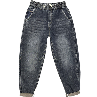 秋冬加入加厚水洗哈伦牛仔裤男款