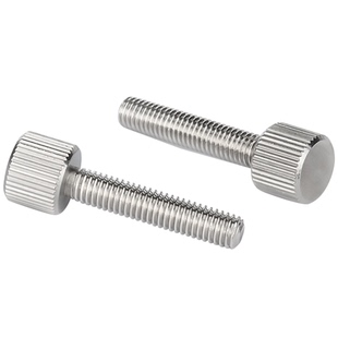 不锈钢圆柱形滚花手拧螺丝小平头手紧螺栓手扭螺钉机箱螺丝钉大全