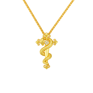 古法权杖灵蛇项链女款2025新款高级感轻奢小众锁骨链925银镀18K金