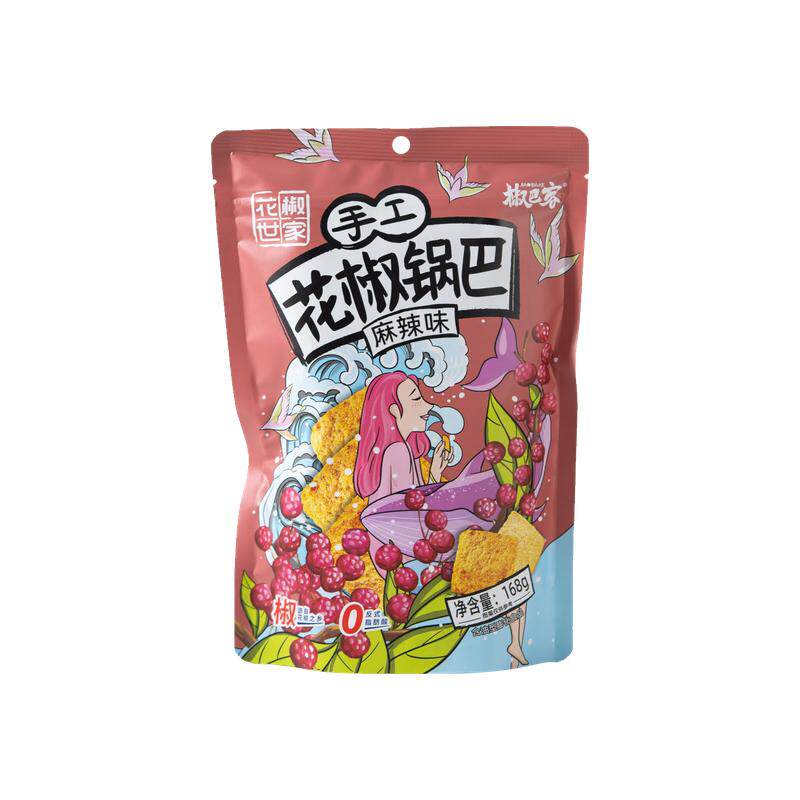 花椒锅巴零食168g大包老式大米锅巴办公室网红休闲零食追剧小吃 锅老实拍商品图