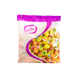 俄罗斯进口夹心康吉软糖水果味流心爆浆爆汁儿童果汁橡皮糖喜糖